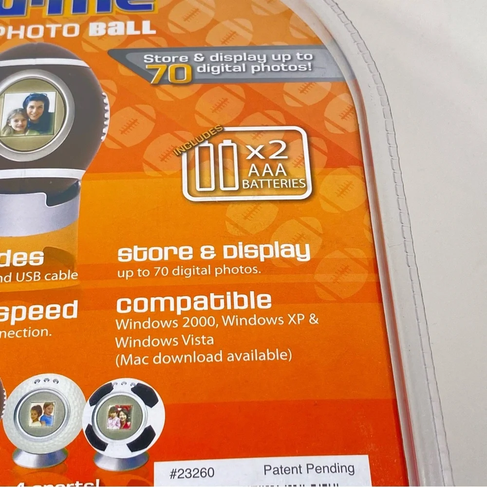 Vu-Me Photo Ball Football Digital Photo Frame 70 Photo Storage Nee Software USB